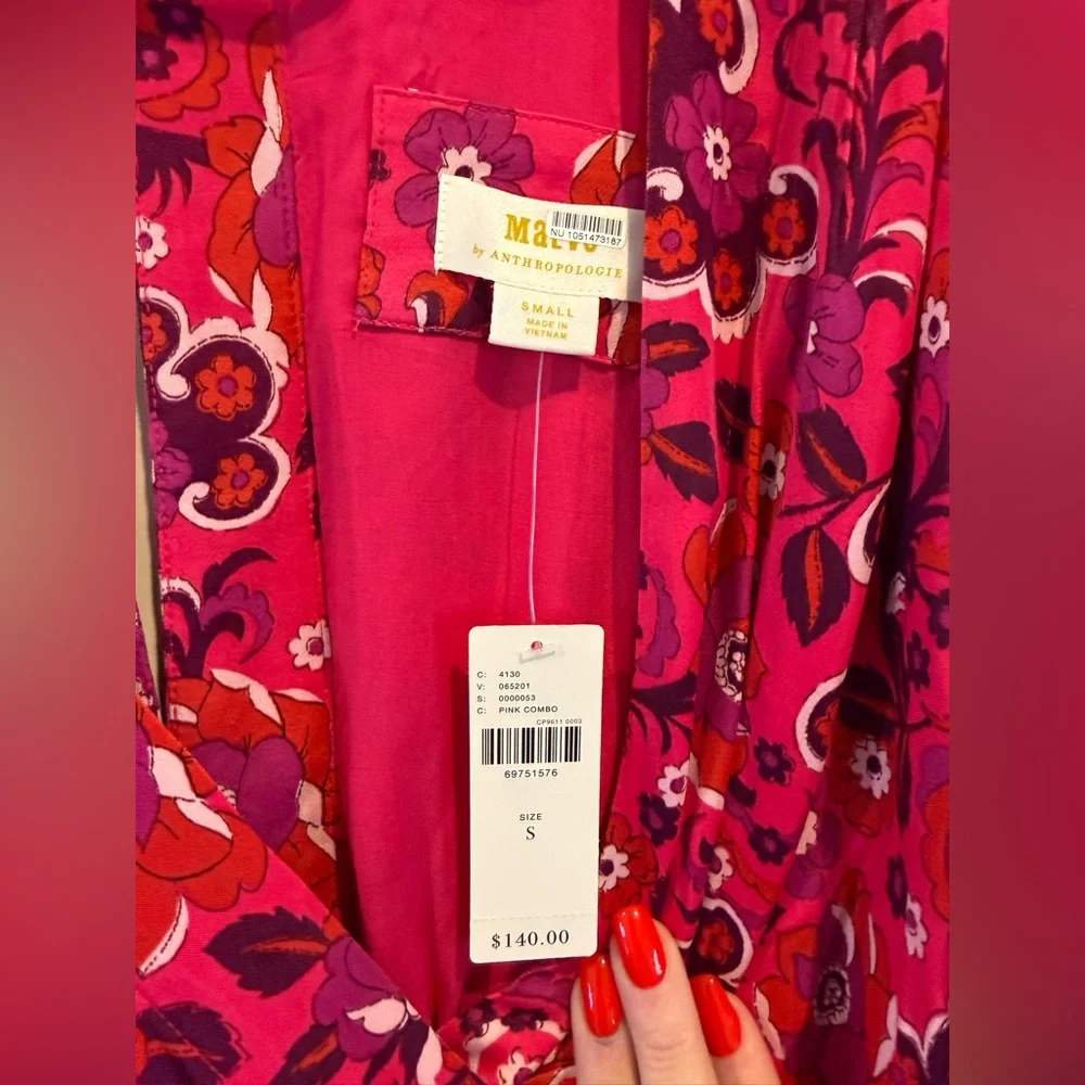 Anthropologie Pink Floral Mini Dress - Picture 8 of 8